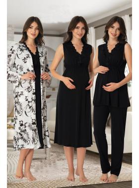 Effortt 8036 Siyah Lohusa Hamile Set